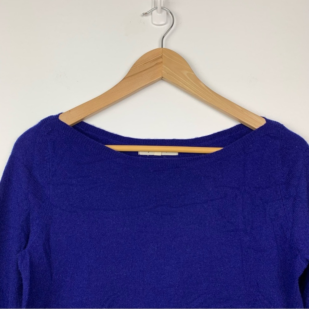 Cashmere Etam Sweater Pullover Cobalt Blue Sz Small Lovely Cashmere Quiet Luxury - Picture 2 of 11